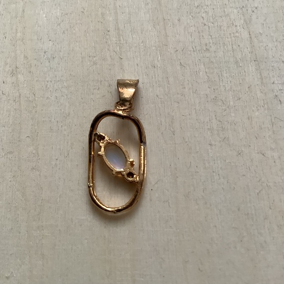 TLC New vintage SS Fire Opal dainty pendant charm - Picture 8 of 14